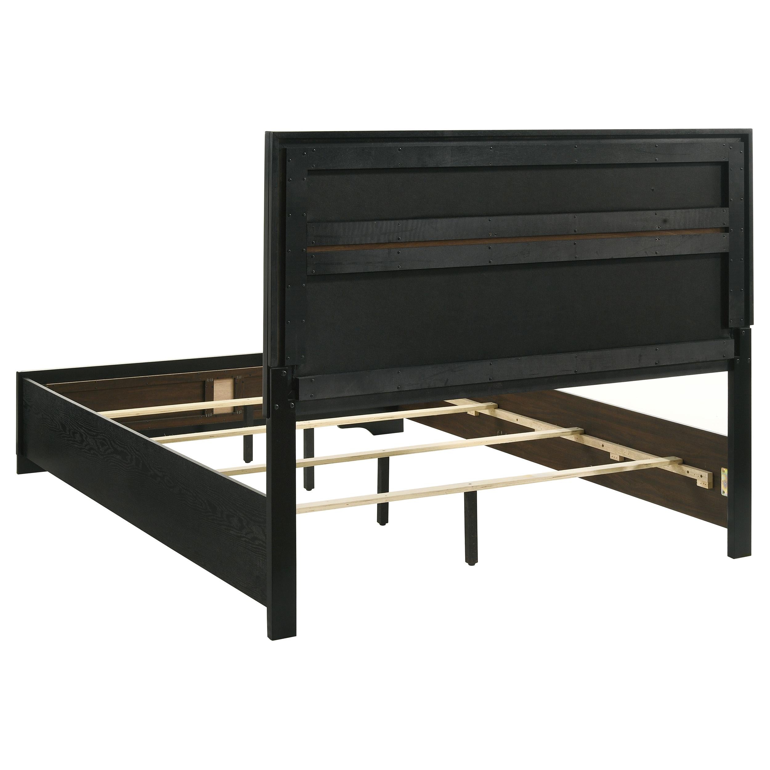  Size_Queen  -- Miranda 206360Q 54-inch Upholstered Queen Panel Bed - Black IMAGE 4