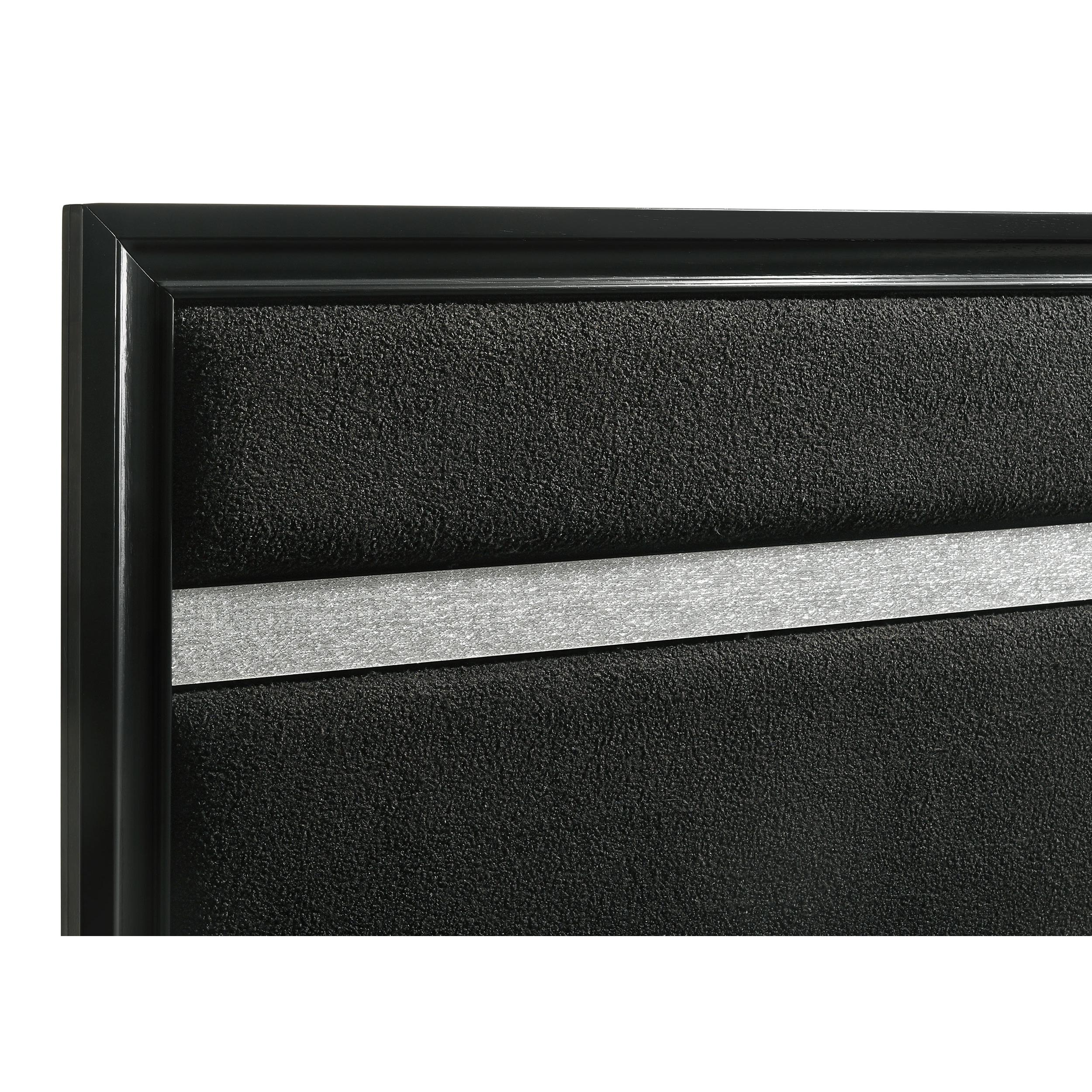  Size_Queen  -- Miranda 206360Q 54-inch Upholstered Queen Panel Bed - Black IMAGE 6