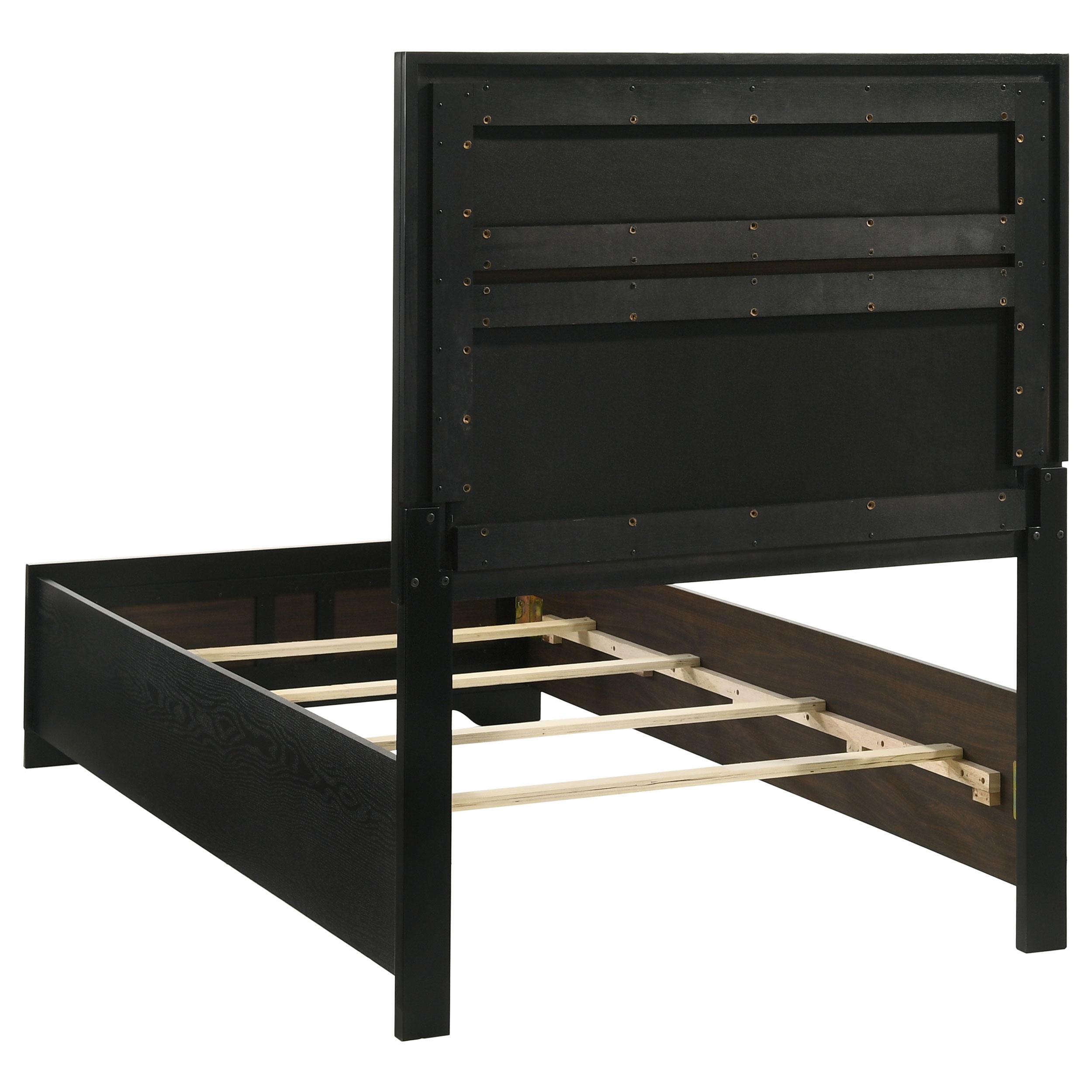  Size_Twin  -- Miranda 206360T 54-inch Upholstered Twin Panel Bed - Black IMAGE 4