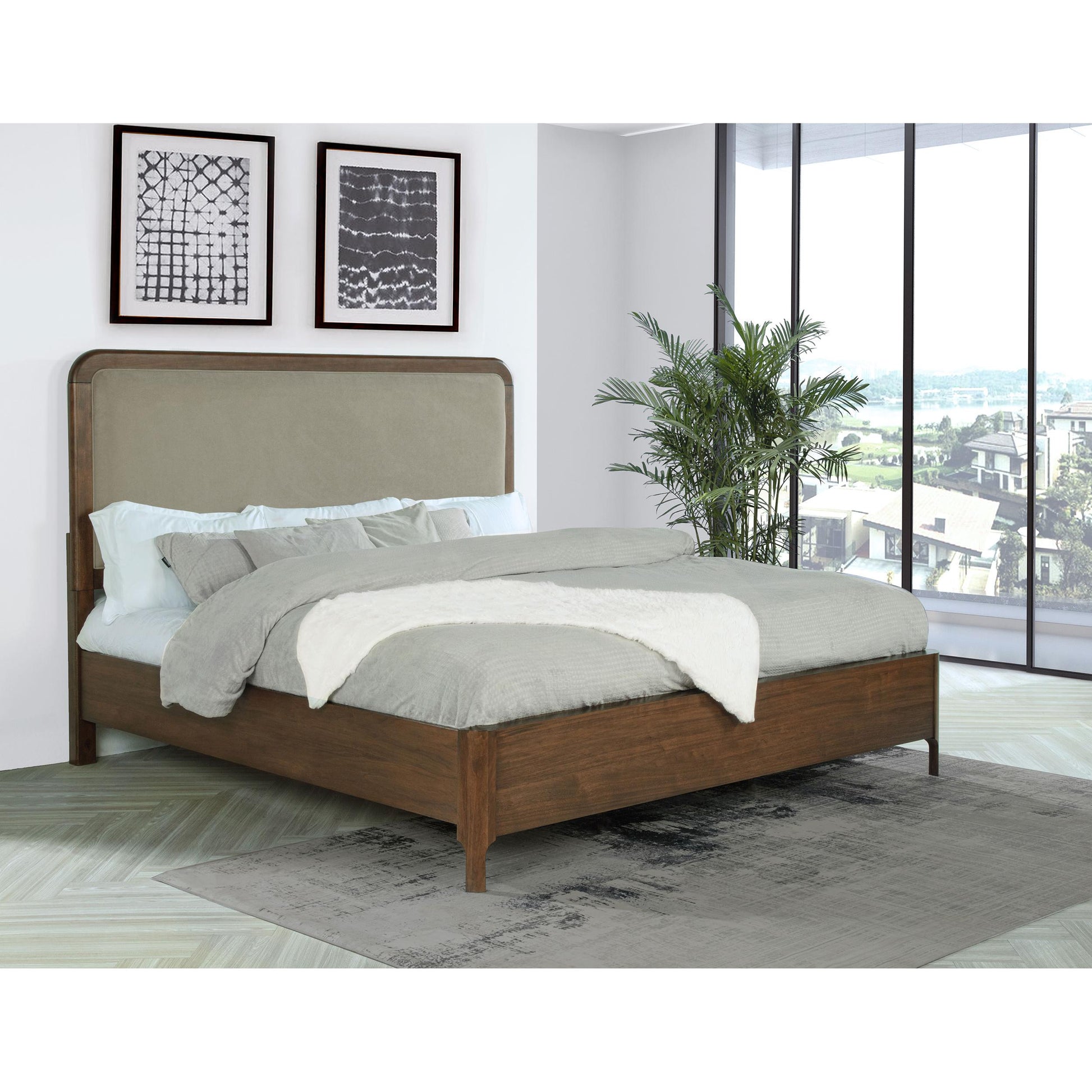  Size_King  -- Maderia Upholstered Panel Bed IMAGE 2
