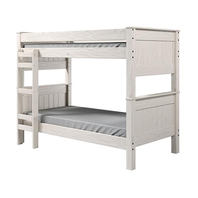  Furniture of America Albani AM-BK302WH Twin/Twin Post Bunkbed IMAGE 2