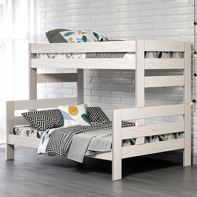  Furniture of America Damaris AM-BK306WH Twin/Full Bunkbed IMAGE 1