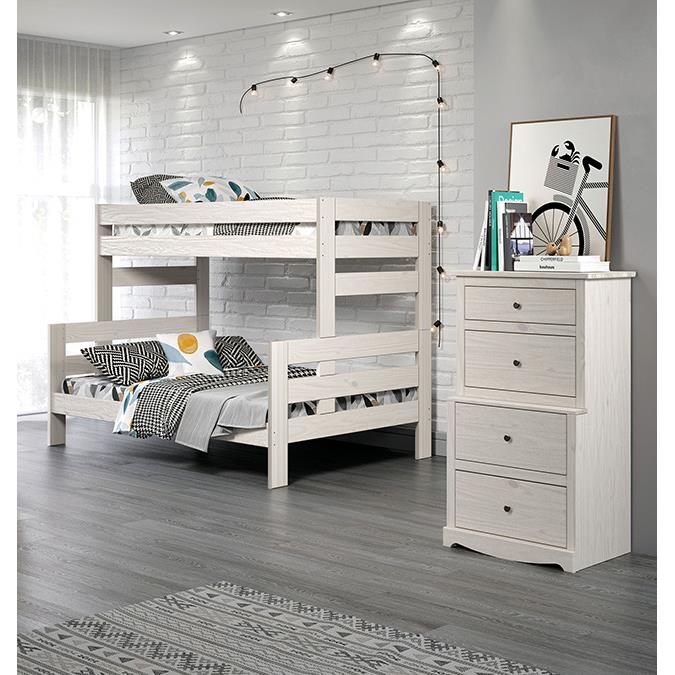  Furniture of America Damaris AM-BK306WH Twin/Full Bunkbed IMAGE 1