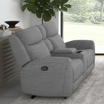  Furniture of America Antonius CM9985GY-LV-M Manual Recliner Loveseat w/ Console IMAGE 1