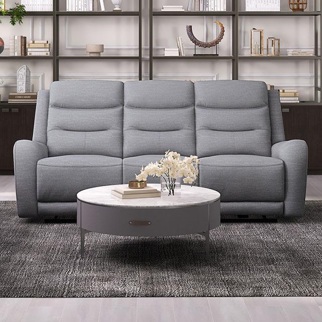  Furniture of America Matthias CM9987GY-SF-M Manual Recliner Sofa IMAGE 1