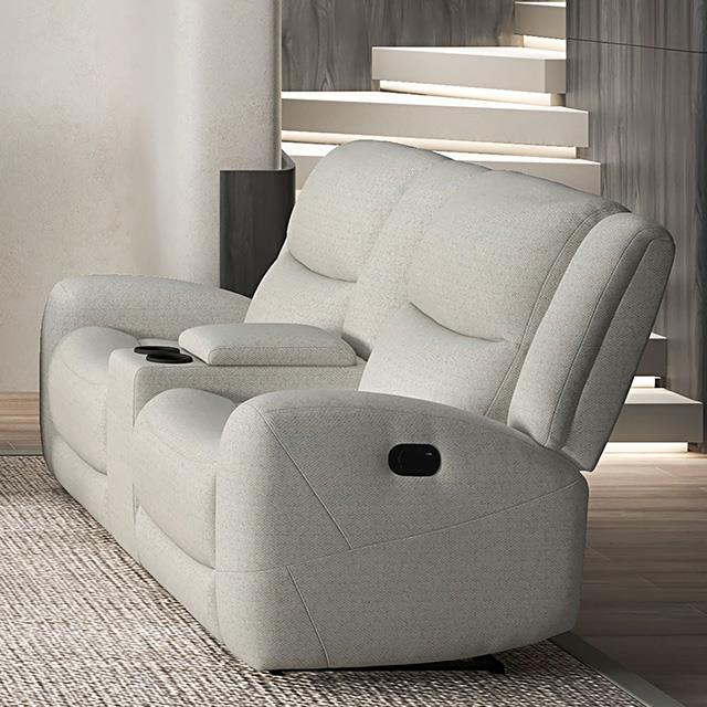  Furniture of America Giraldus CM9988BG-LV-M Manual Recliner Loveseat w/ Console IMAGE 1