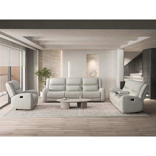  Furniture of America Giraldus CM9988BG-SF-M Manual Recliner Sofa IMAGE 1