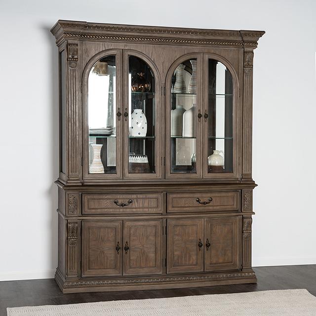  Furniture of America Oakham FM3418AK-HB-SET Hutch & Buffet IMAGE 1