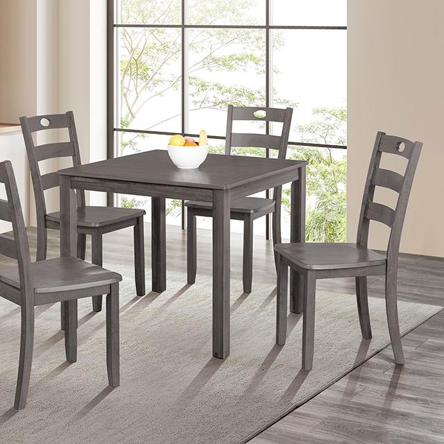  Furniture of America Lubbock FM3419GY-T-5PK 6 pc Dining Table Set IMAGE 1