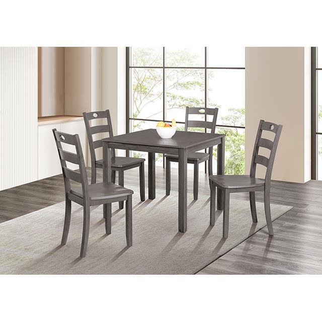  Furniture of America Lubbock FM3419GY-T-5PK 6 pc Dining Table Set IMAGE 1