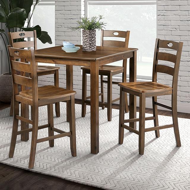  Furniture of America Lubbock FM3419WN-PT-5PK 6 pc Counter Height Table Set IMAGE 1