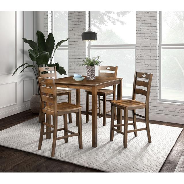  Furniture of America Lubbock FM3419WN-PT-5PK 6 pc Counter Height Table Set IMAGE 2