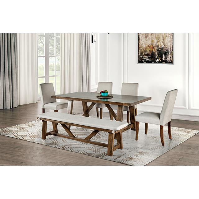 Furniture of America Losone FM3422WH-BN Bench w/ Cushion IMAGE 3