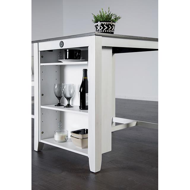  Furniture of America Lescles FM3423WH-PT-3PK 3 Pc Counter Ht Set (1 Table + 2 Chairs) IMAGE 6