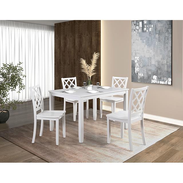  Furniture of America Yamhill FM3424WH-T-5PK 5 pc Dining Table Set IMAGE 2