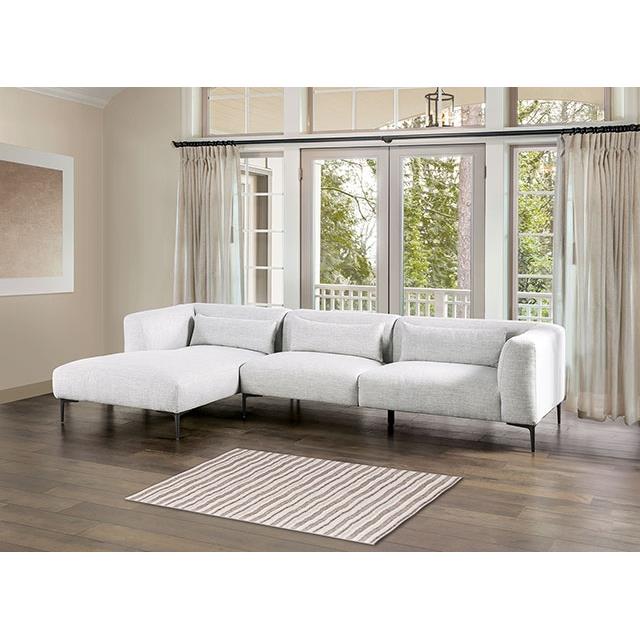  Furniture of America Paderborn FM63002LG-SECT-L Sectional, Left Chaise IMAGE 2