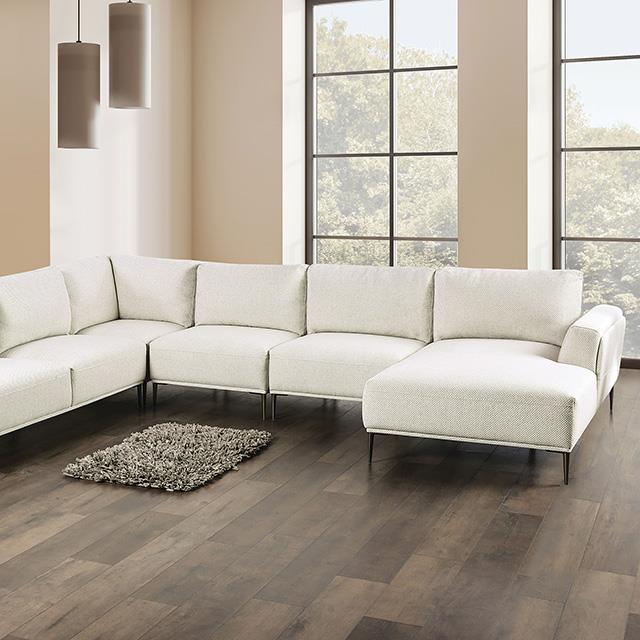  Furniture of America Gladbach FM63007BG-SECT-J J-Shaped Sectional IMAGE 1