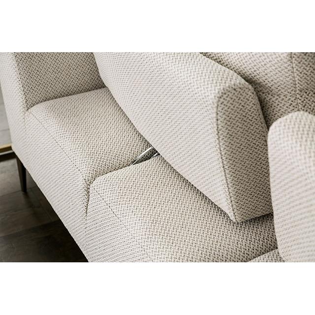  Furniture of America Gladbach FM63007BG-SECT-L Sectional, Left Chaise IMAGE 3