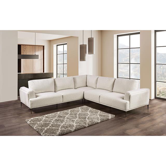 Furniture of America Gladbach FM63007BG-SECT-LL Large L-Sectional IMAGE 1