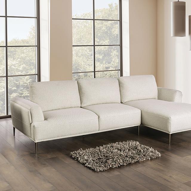  Furniture of America Gladbach FM63007BG-SECT-R Sectional, Right Chaise IMAGE 1