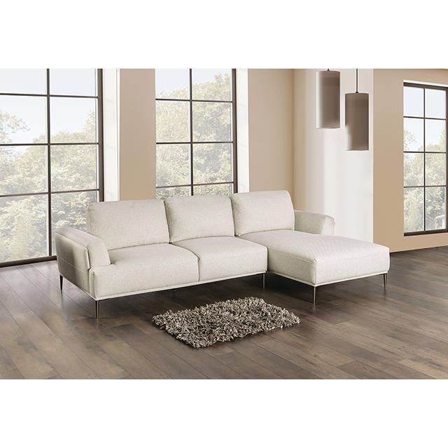  Furniture of America Gladbach FM63007BG-SECT-R Sectional, Right Chaise IMAGE 1