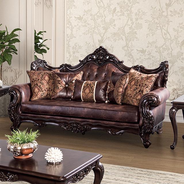  Furniture of America Palencia FM65005BR-SF Sofa IMAGE 1