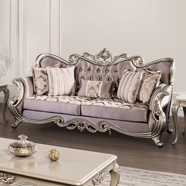  Furniture of America Albacete FM65006PR-SF Sofa IMAGE 1