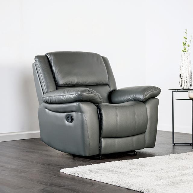  Furniture of America Glarus FM69003DG-CH-M Recliner Chair IMAGE 1
