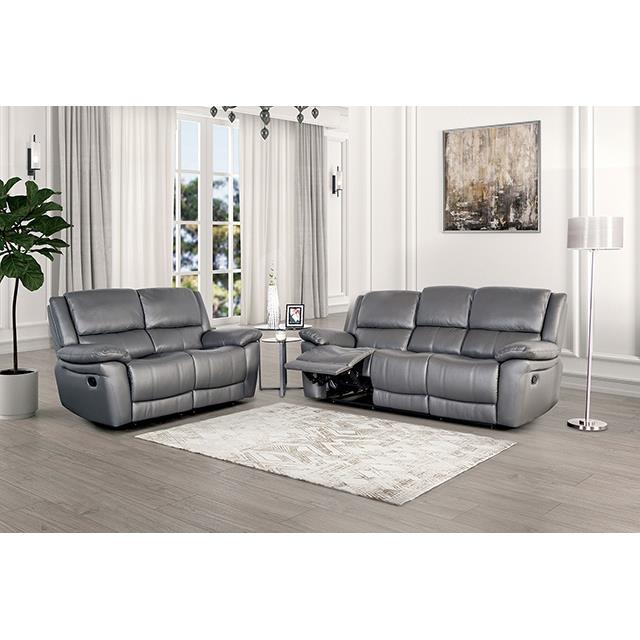  Furniture of America Glarus FM69003DG-LV-M Loveseat Manual Recliner IMAGE 2