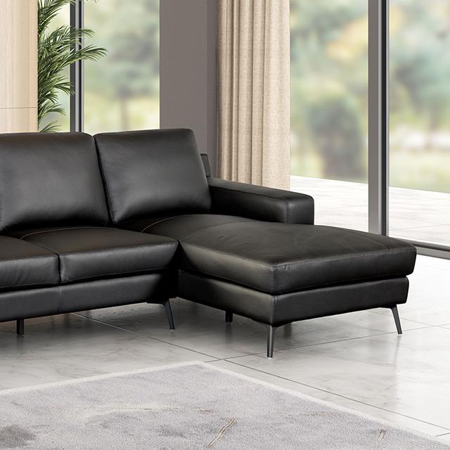  Furniture of America Stordal FM69004BK-SECT-R Sectional, Right Chaise IMAGE 1