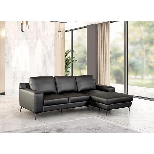  Furniture of America Stordal FM69004BK-SECT-R Sectional, Right Chaise IMAGE 1
