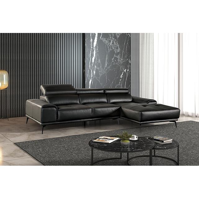  Furniture of America Vadso FM69005BK-SECT-R Sectional, Right Chaise IMAGE 2