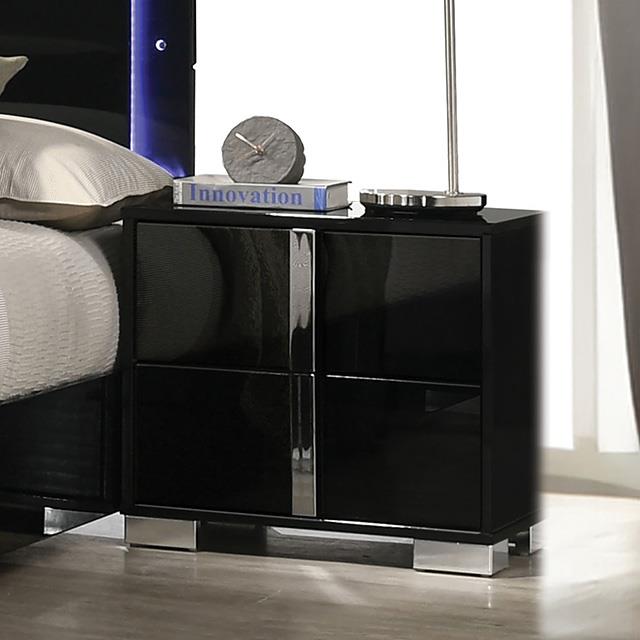  Furniture of America Sinistra FM7211BK-N Night Stand IMAGE 1