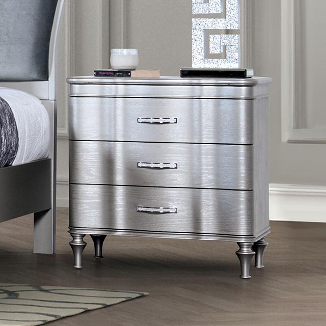  Furniture of America Eleanora FM7416SV-N Night Stand IMAGE 1