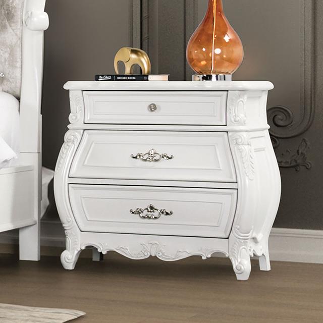 Furniture of America Valentini FM7419WH-N Night Stand IMAGE 1