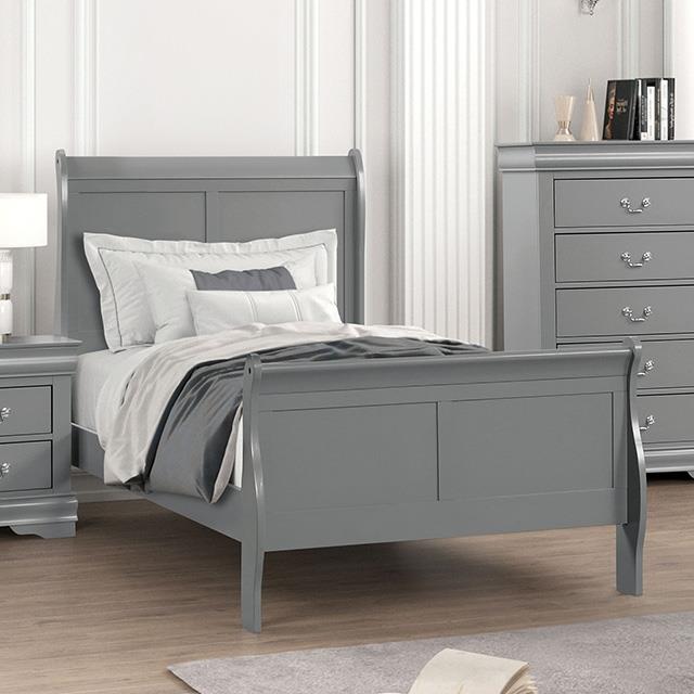  Color_Grey  Size_Twin  -- Louis Philippe FM7866GY-T Twin Bed IMAGE 1