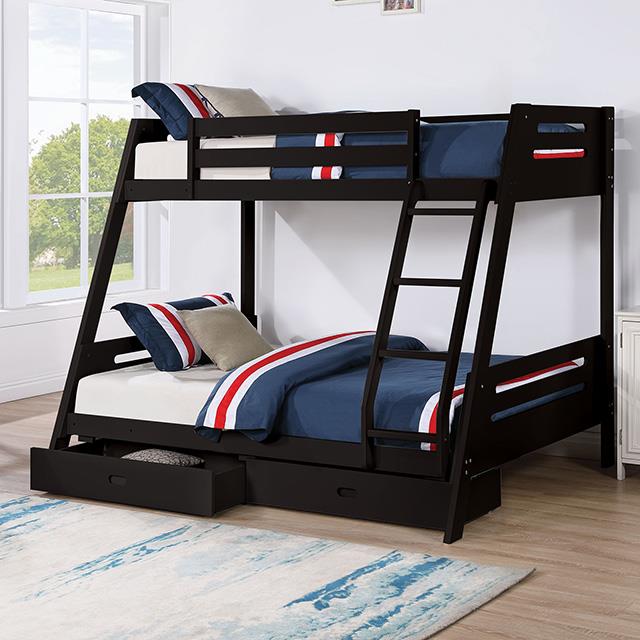  Furniture of America Emilee FM-BK003BK Twin/Full Bunk Bed IMAGE 1