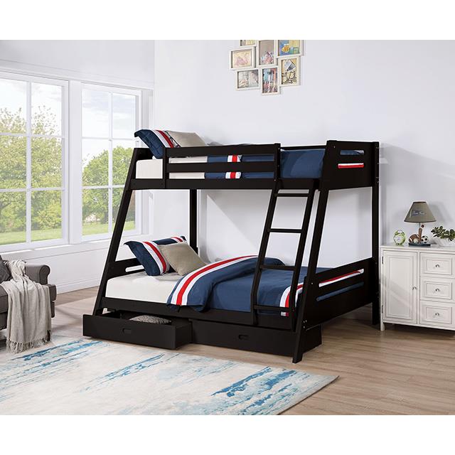  Furniture of America Emilee FM-BK003BK Twin/Full Bunk Bed IMAGE 1