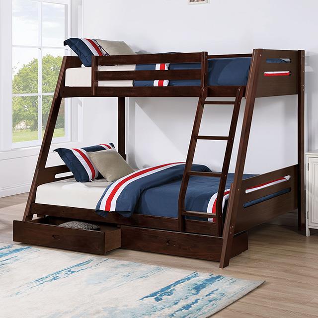  Furniture of America Emilee FM-BK003ES Twin/Full Bunk Bed IMAGE 1