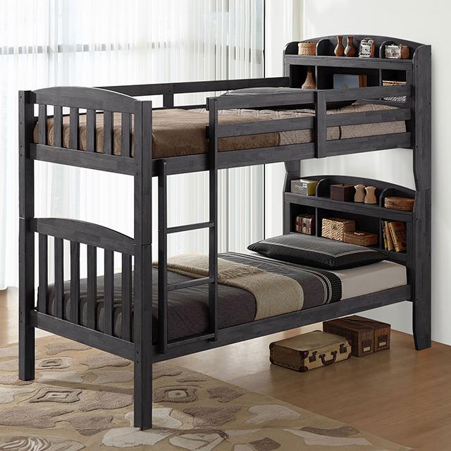  Furniture of America Stutsman FM-BK106GY-T Twin/Twin Bunk Bed IMAGE 1