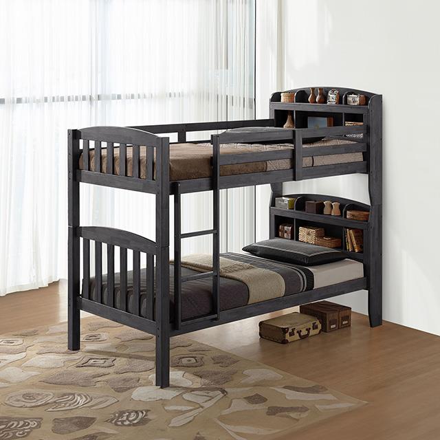  Furniture of America Stutsman FM-BK106GY-T Twin/Twin Bunk Bed IMAGE 1