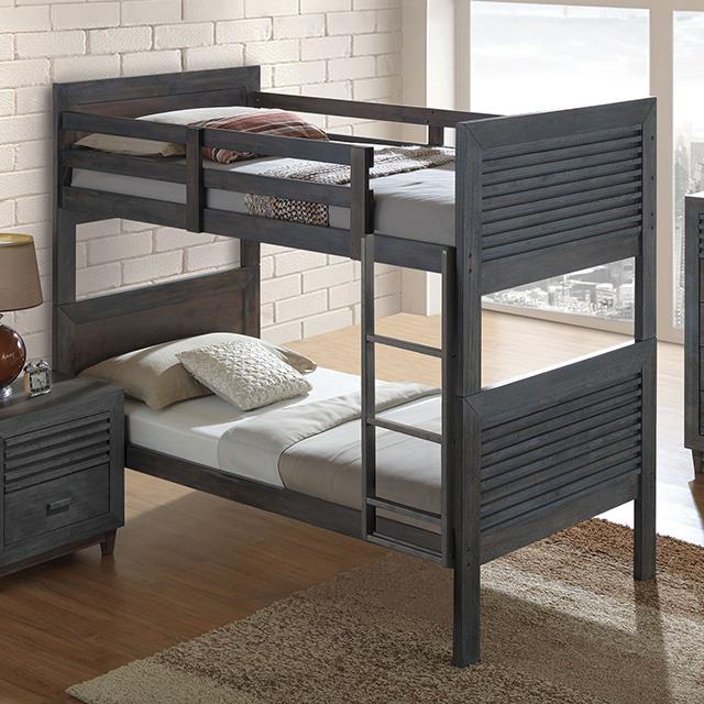  Furniture of America Witham FM-BK108DB-F Twin/Full Bunk Bed IMAGE 1