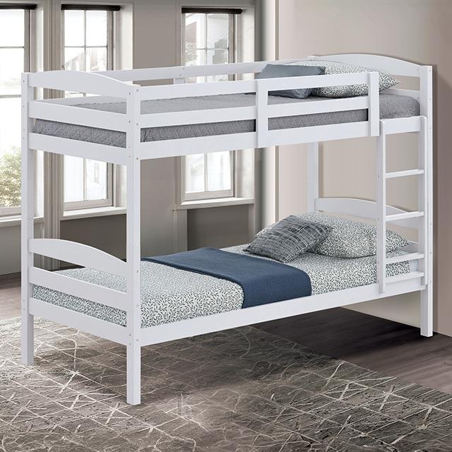 Furniture of America Finsbury FM-BK110WH-T Twin Twin Bunk Bed IMAGE 1