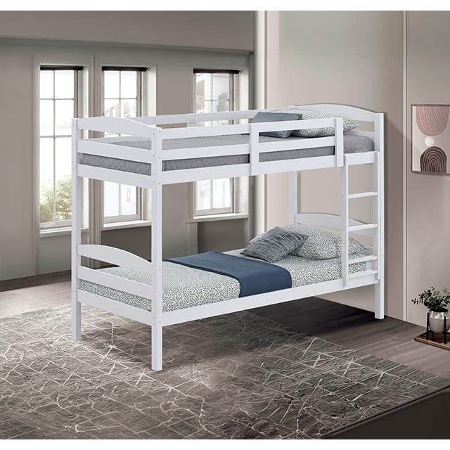  Furniture of America Finsbury FM-BK110WH-T Twin Twin Bunk Bed IMAGE 1