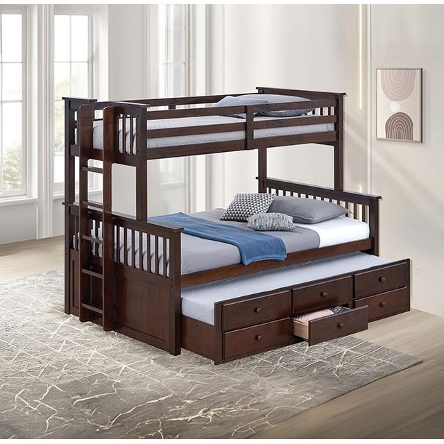  Furniture of America University FM-BK458F-DW Twin/Full Bunk Bed IMAGE 1