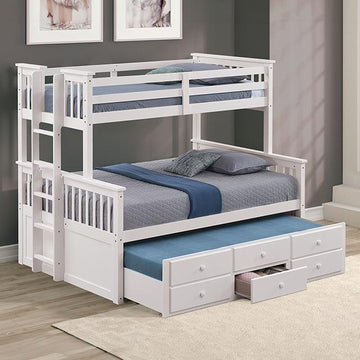  Furniture of America University FM-BK458F-WH Twin/Full Bunk Bed IMAGE 1