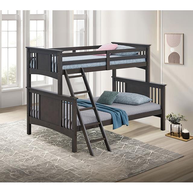  Furniture of America Spring Creek FM-BK602F-GY Twin/Full Bunk Bed IMAGE 1