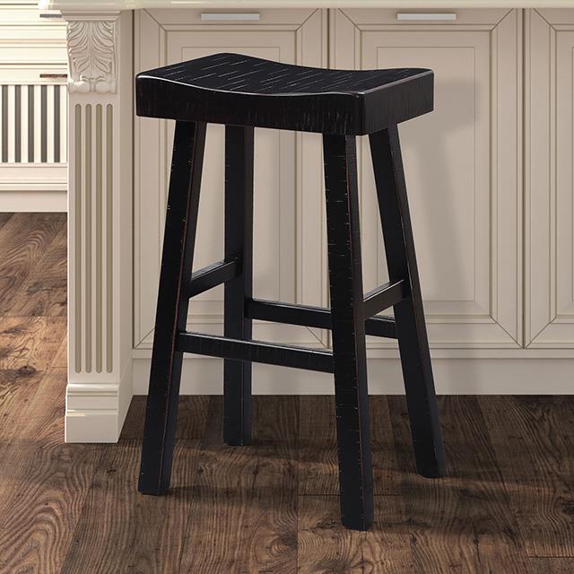  Furniture of America Biasca FM-BR3001BK-29-2PK 29" Stool IMAGE 1