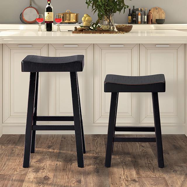  Furniture of America Biasca FM-BR3001BK-29-2PK 29" Stool IMAGE 1