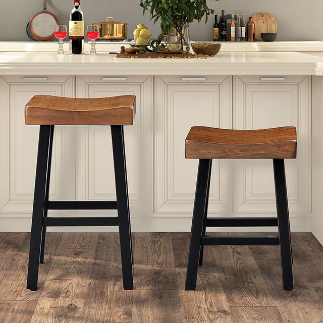  Furniture of America Biasca FM-BR3001BR-24-2PK 24" Stool IMAGE 1